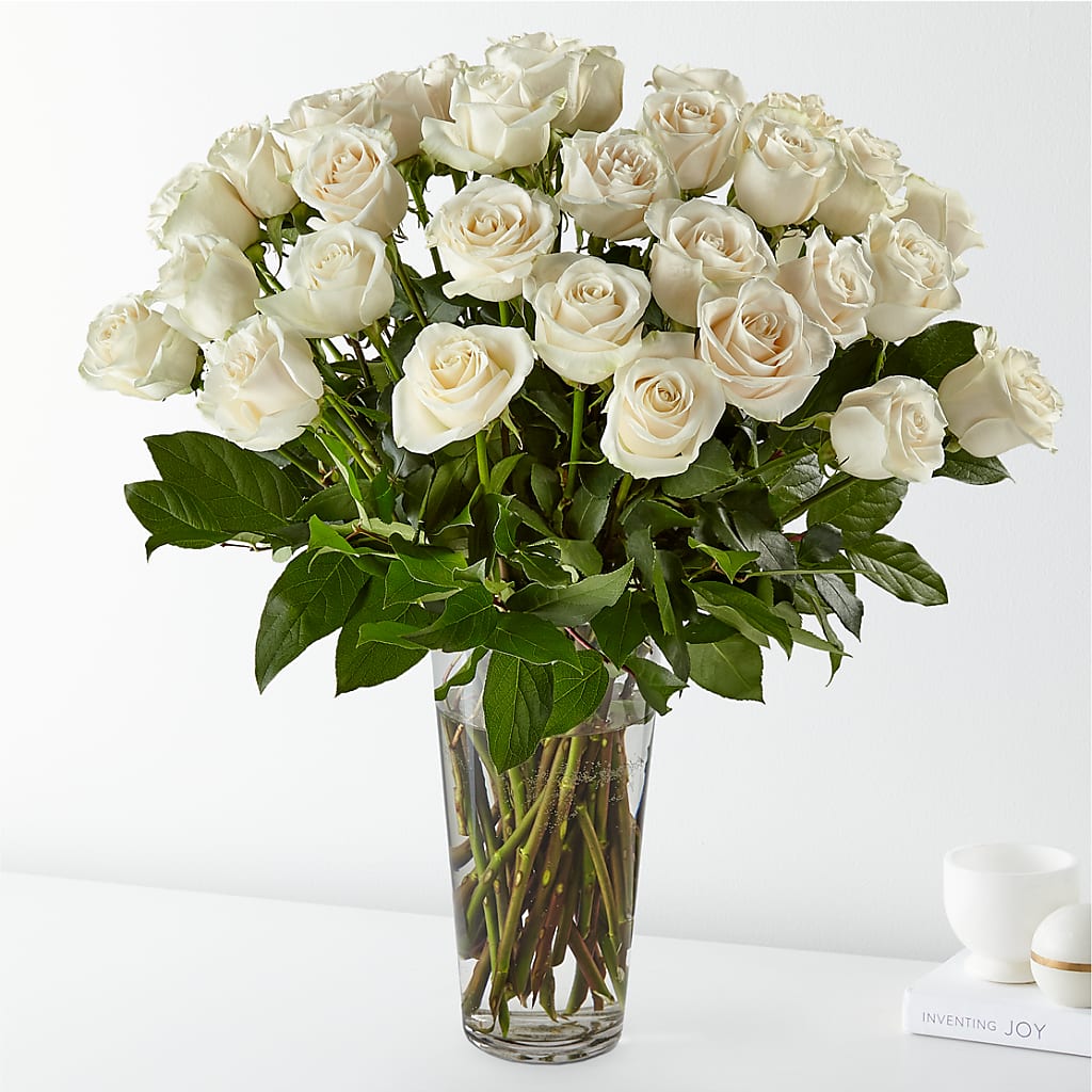 Long Stem White Rose Bouquet – ENCHANTED FLORIST & GREENHOUSE LTD, Maspeth NY
