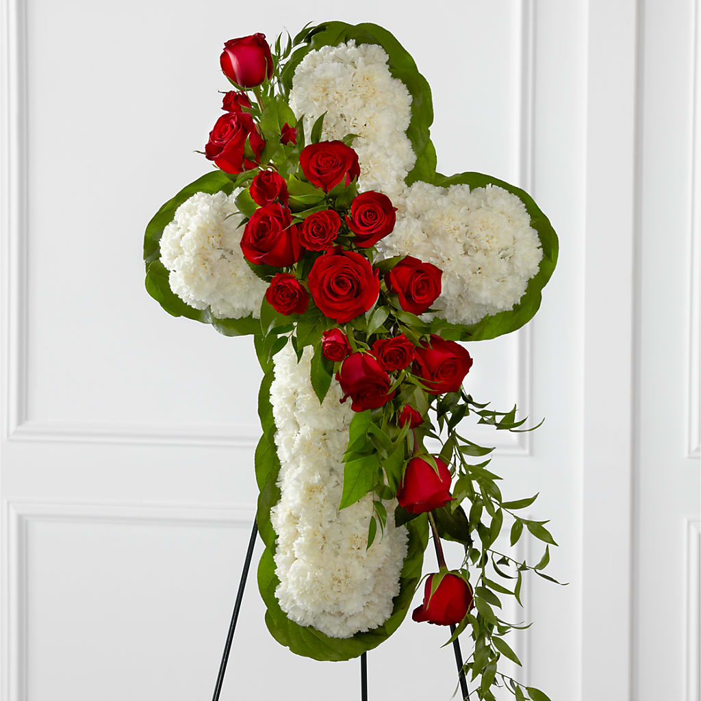 Floral Cross Easel – ENCHANTED FLORIST & GREENHOUSE LTD, Maspeth NY