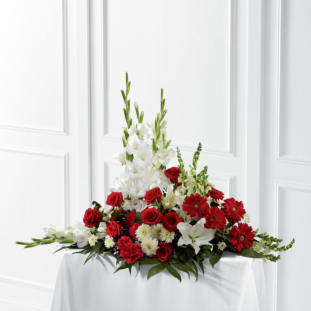 Crimson & White Arrangement – ENCHANTED FLORIST & GREENHOUSE LTD, Maspeth NY