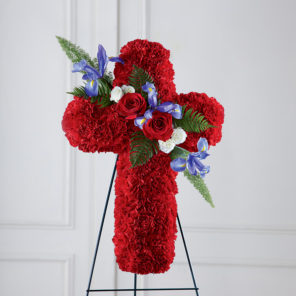 Faithful Hero Floral Cross – ENCHANTED FLORIST & GREENHOUSE LTD, Maspeth NY