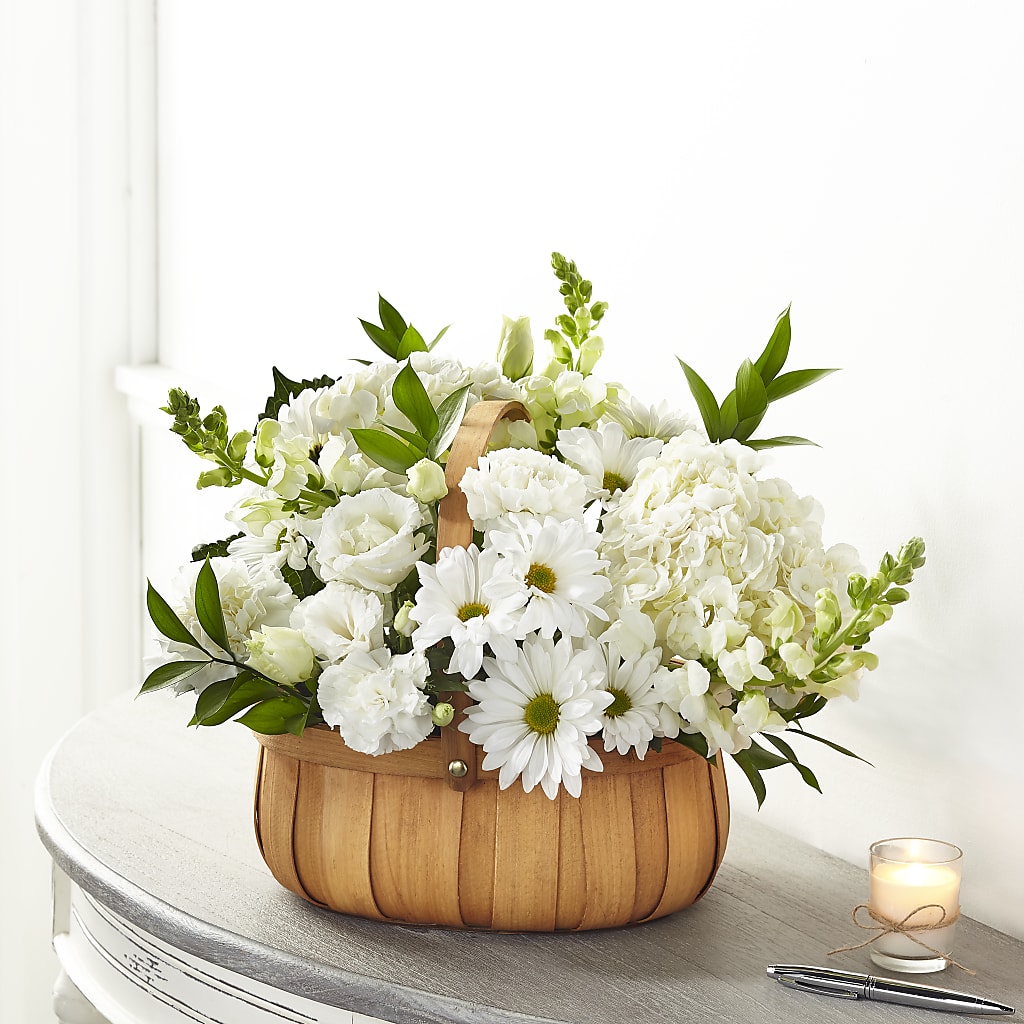 Pure Ivory Basket – ENCHANTED FLORIST & GREENHOUSE LTD, Maspeth NY
