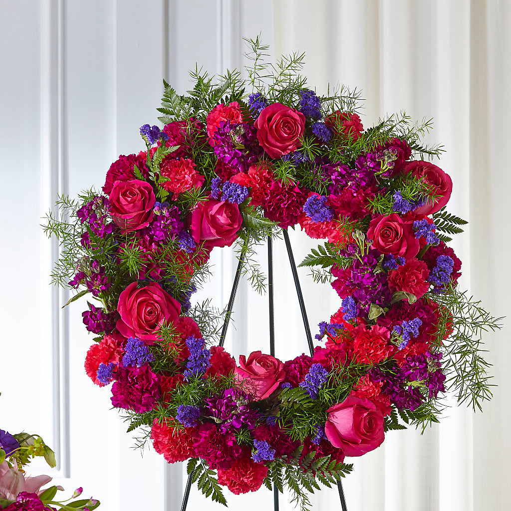 Calming Colors Wreath – ENCHANTED FLORIST & GREENHOUSE LTD, Maspeth NY