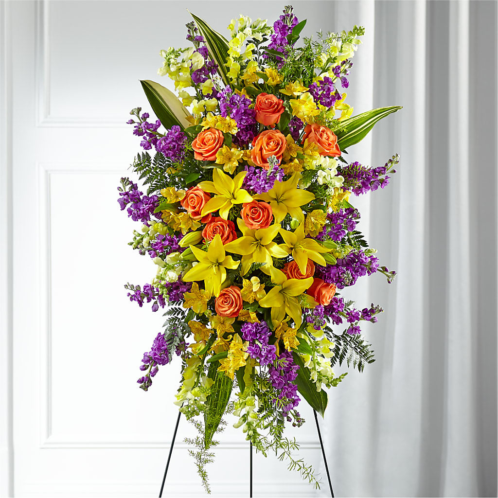 Thoughtful Prayers Standing Spray – ENCHANTED FLORIST & GREENHOUSE LTD, Maspeth NY