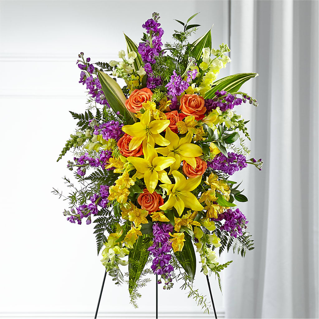 Thoughtful Prayers Standing Spray – ENCHANTED FLORIST & GREENHOUSE LTD, Maspeth NY