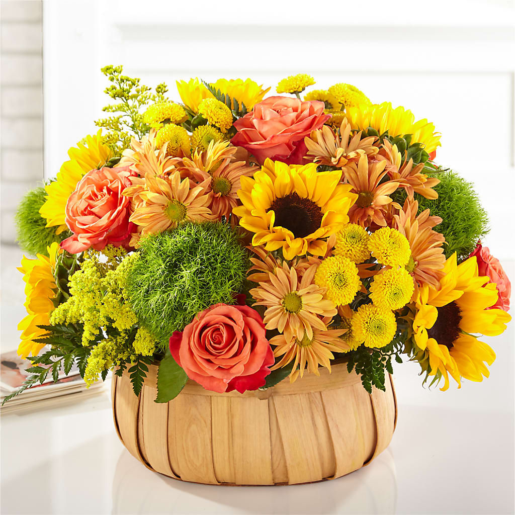 Harvest Sunflower Basket – ENCHANTED FLORIST & GREENHOUSE LTD, Maspeth NY