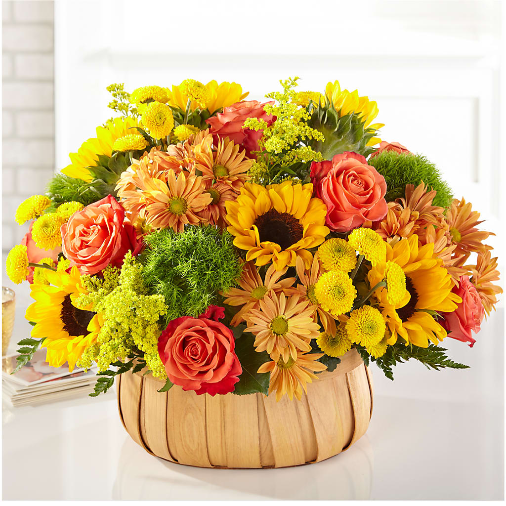 Harvest Sunflower Basket – ENCHANTED FLORIST & GREENHOUSE LTD, Maspeth NY