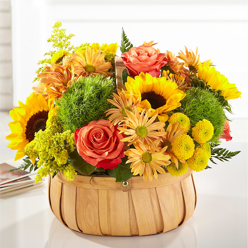 Harvest Sunflower Basket – ENCHANTED FLORIST & GREENHOUSE LTD, Maspeth NY