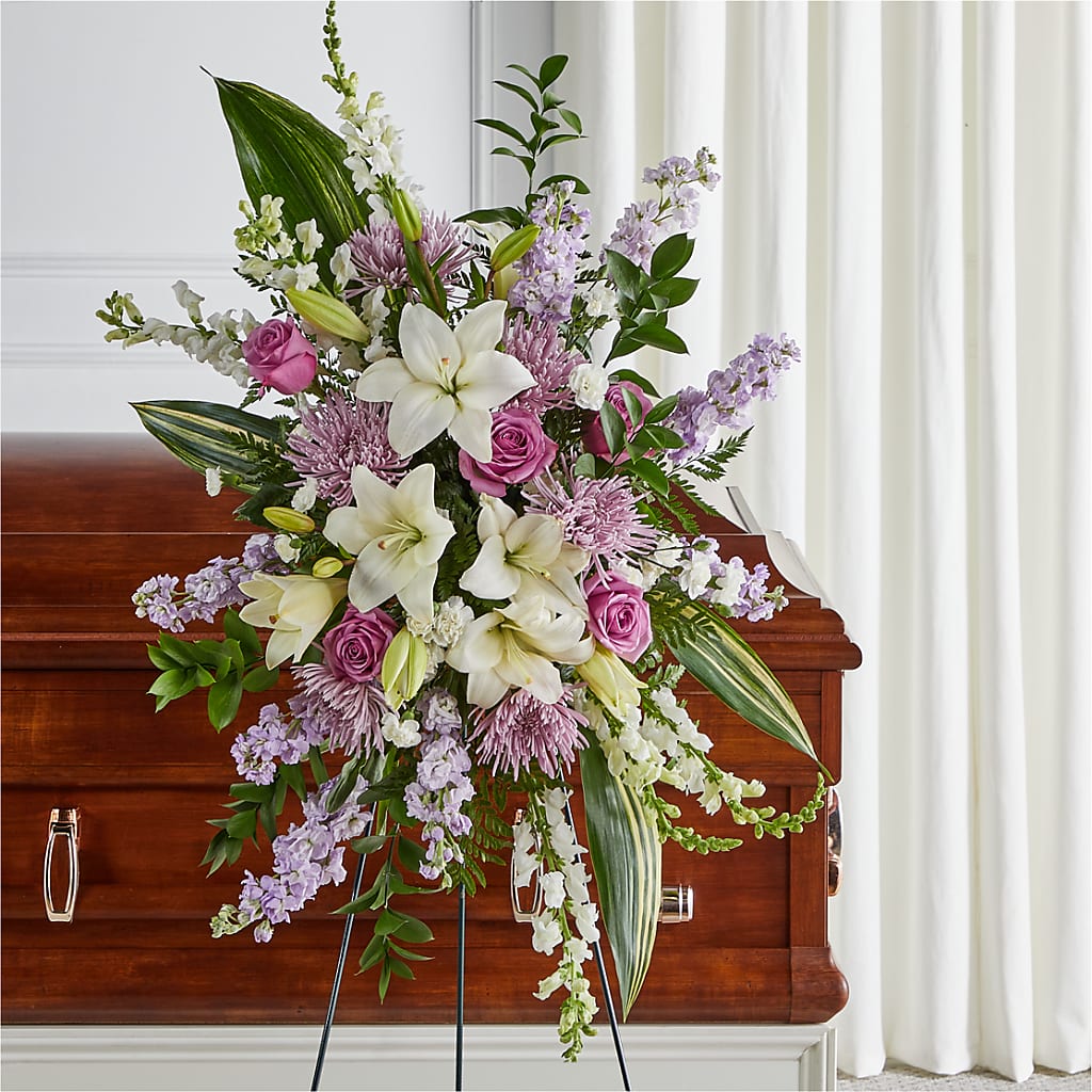 Grateful Hearts Standing Spray – ENCHANTED FLORIST & GREENHOUSE LTD, Maspeth NY