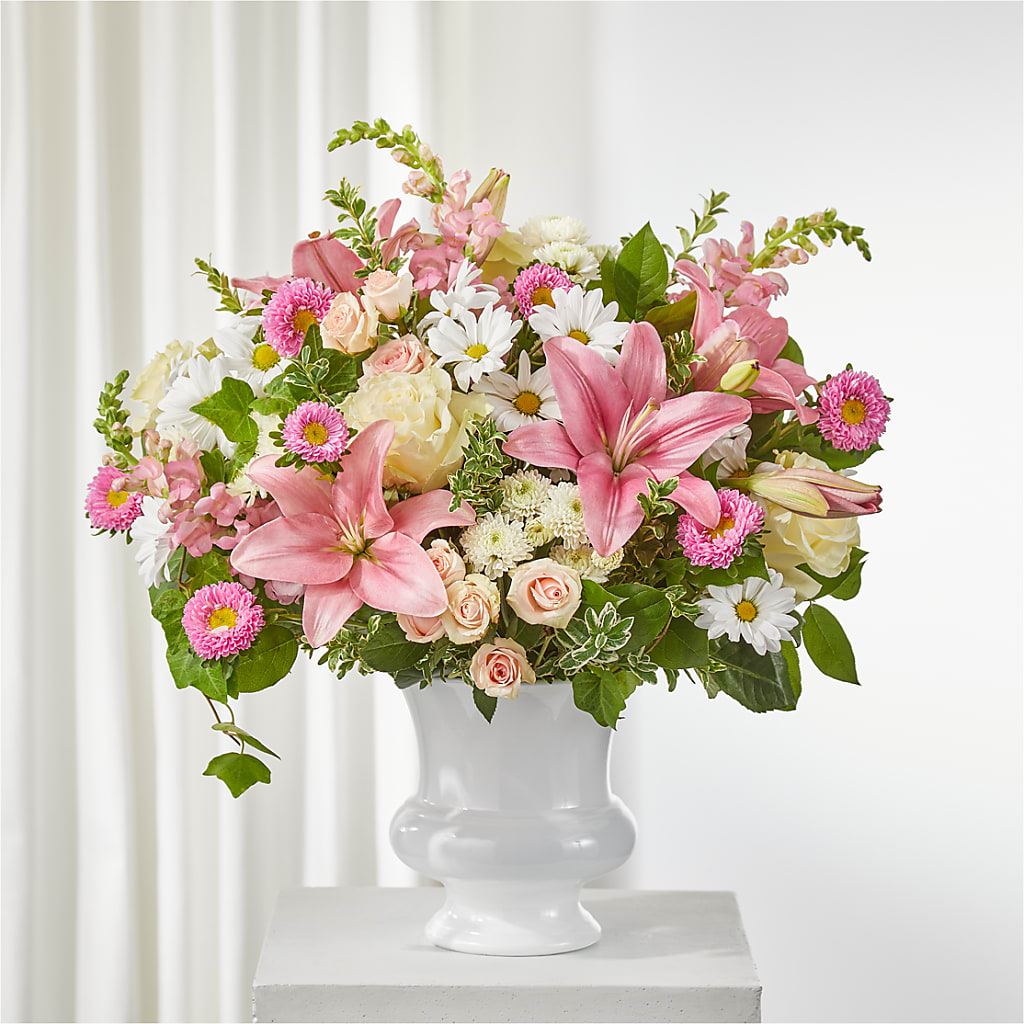Empathetic Blooms Urn Arrangement – ENCHANTED FLORIST & GREENHOUSE LTD, Maspeth NY
