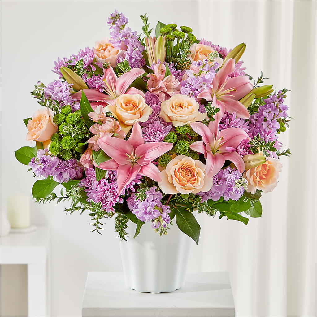 Supportive Embrace Tabletop Basket – ENCHANTED FLORIST & GREENHOUSE LTD, Maspeth NY