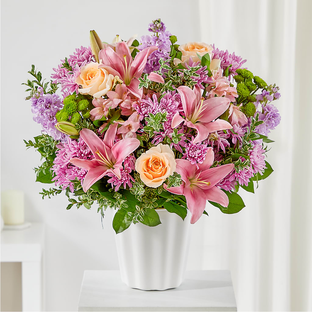 Supportive Embrace Tabletop Basket – ENCHANTED FLORIST & GREENHOUSE LTD, Maspeth NY