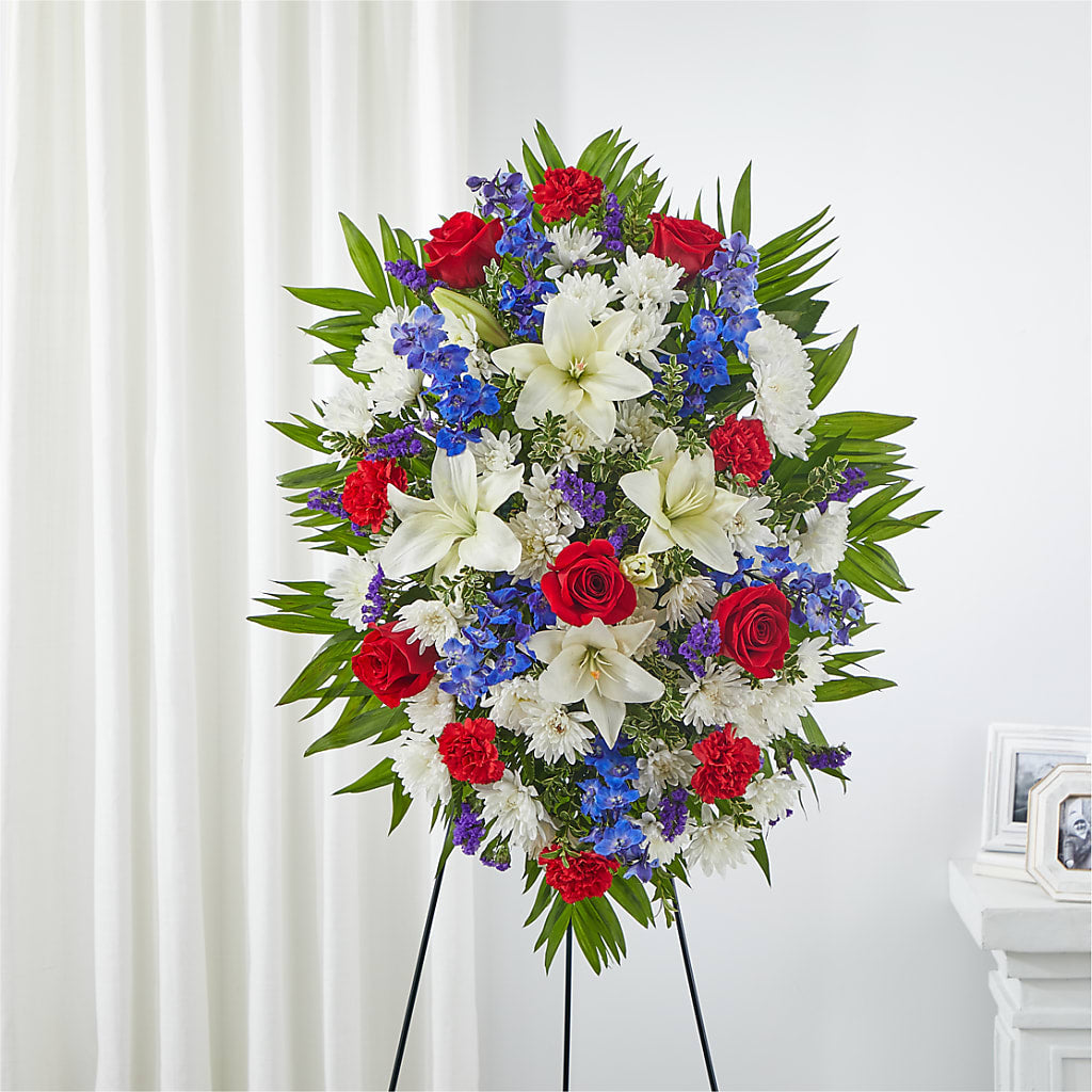 Cherished Service Standing Spray – ENCHANTED FLORIST & GREENHOUSE LTD, Maspeth NY