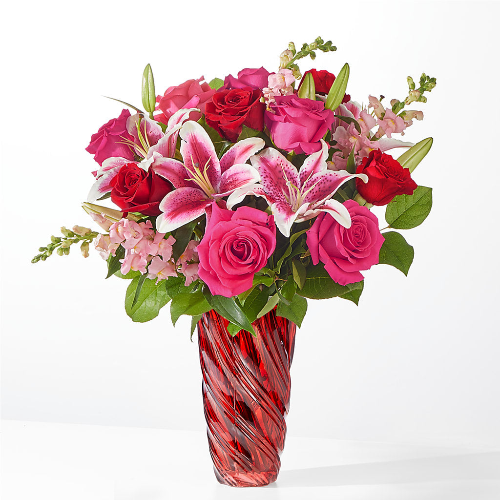 Always You Bouquet with Luxe Swirl Vase – ENCHANTED FLORIST & GREENHOUSE LTD, Maspeth NY