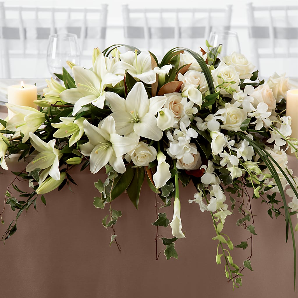 White Linen Arrangement – ENCHANTED FLORIST & GREENHOUSE LTD, Maspeth NY