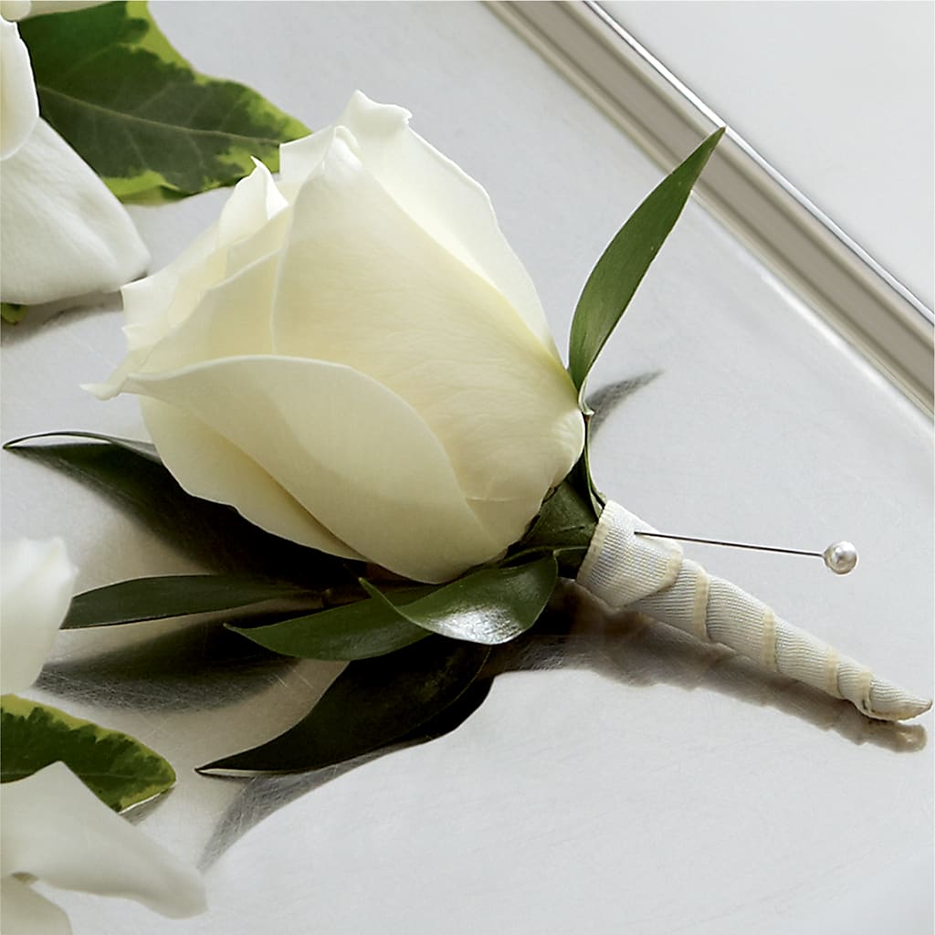 White Rose Boutonniere – ENCHANTED FLORIST & GREENHOUSE LTD, Maspeth NY