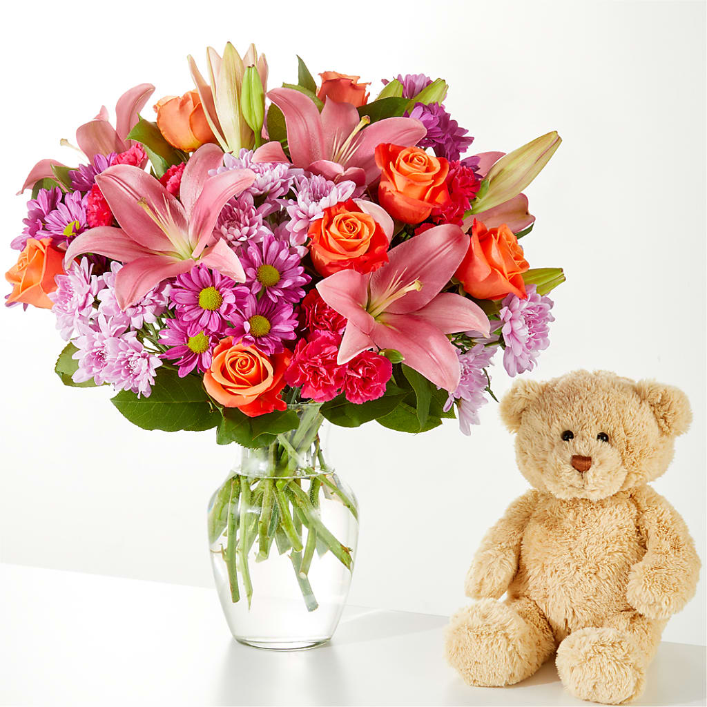 One and Only Bouquet and Bear Bundle – ENCHANTED FLORIST & GREENHOUSE LTD, Maspeth NY