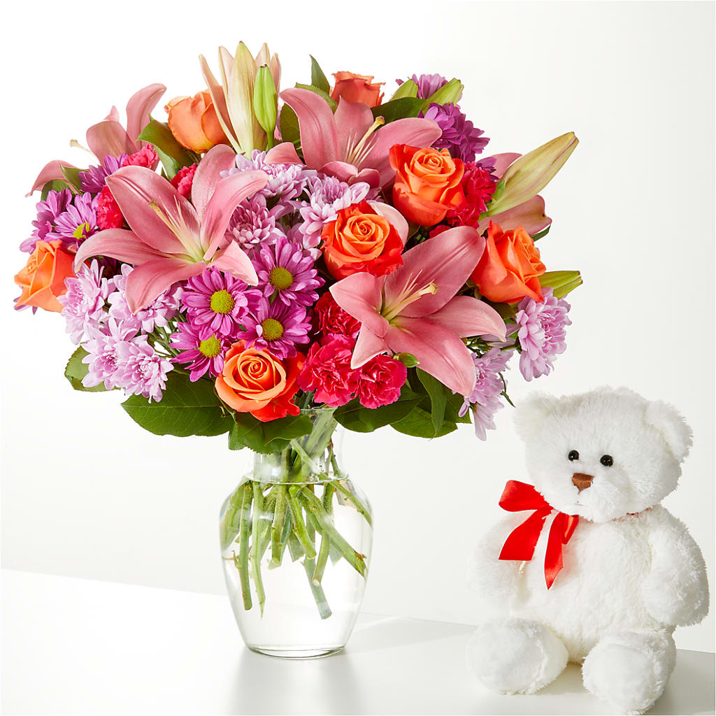One and Only Bouquet and Bear Bundle – ENCHANTED FLORIST & GREENHOUSE LTD, Maspeth NY