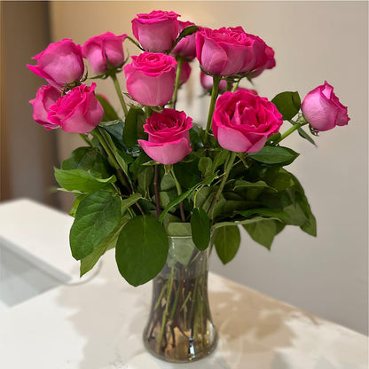 Long Stem Pink Rose Bouquet – ENCHANTED FLORIST & GREENHOUSE LTD, Maspeth NY