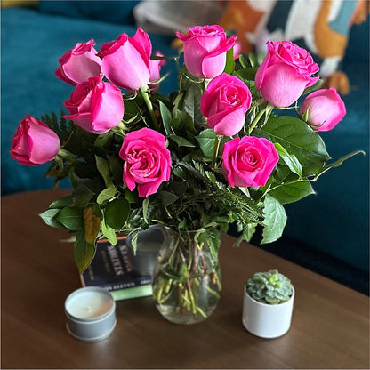 Long Stem Pink Rose Bouquet – ENCHANTED FLORIST & GREENHOUSE LTD, Maspeth NY