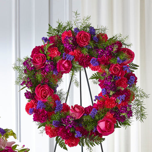 Calming Colors Wreath – ENCHANTED FLORIST & GREENHOUSE LTD, Maspeth NY
