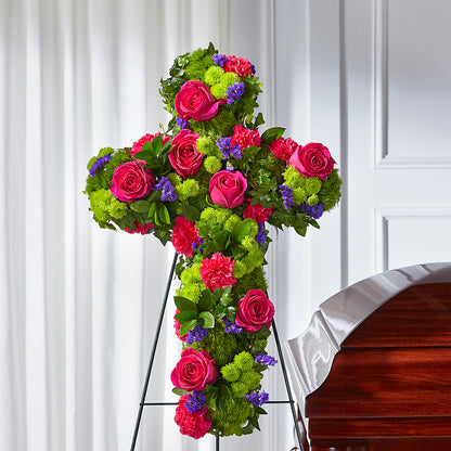 Tribute Rose Floral Cross – ENCHANTED FLORIST & GREENHOUSE LTD, Maspeth NY