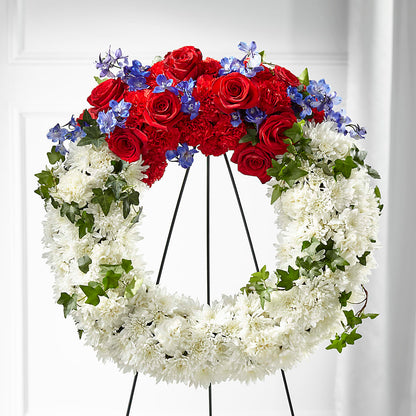 Patriotic Passion Wreath – ENCHANTED FLORIST & GREENHOUSE LTD, Maspeth NY