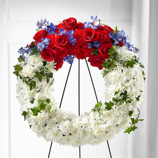 Patriotic Passion Wreath – ENCHANTED FLORIST & GREENHOUSE LTD, Maspeth NY