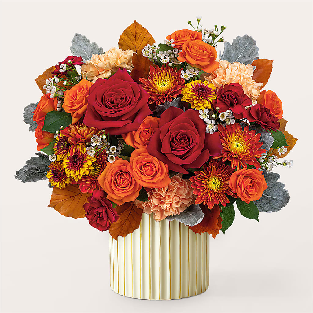 Merlot Bouquet with Ivory Vase – ENCHANTED FLORIST & GREENHOUSE LTD, Maspeth NY