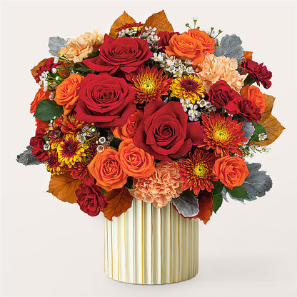 Merlot Bouquet with Ivory Vase – ENCHANTED FLORIST & GREENHOUSE LTD, Maspeth NY
