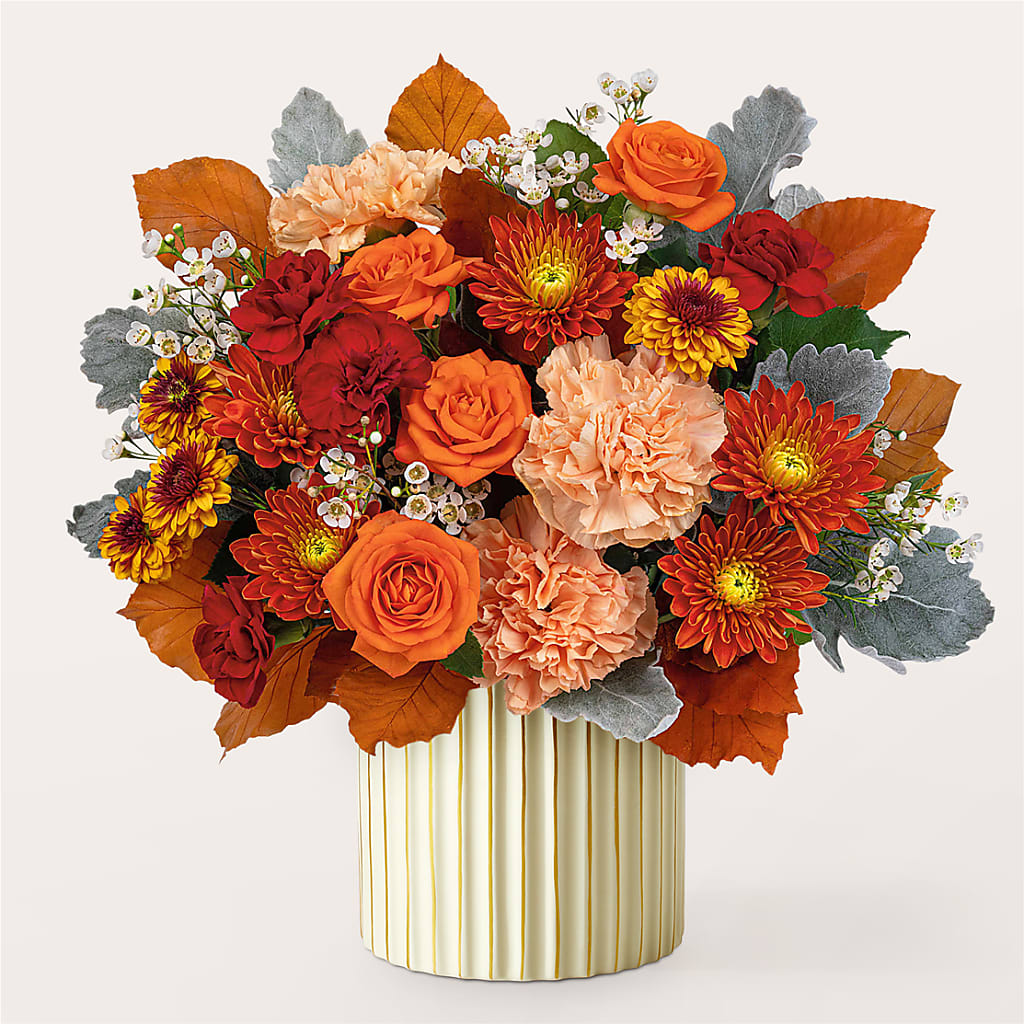 Merlot Bouquet with Ivory Vase – ENCHANTED FLORIST & GREENHOUSE LTD, Maspeth NY