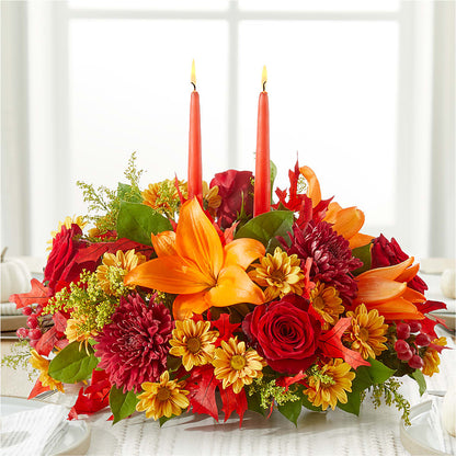 Autumn's Embrace Centerpiece – ENCHANTED FLORIST & GREENHOUSE LTD, Maspeth NY