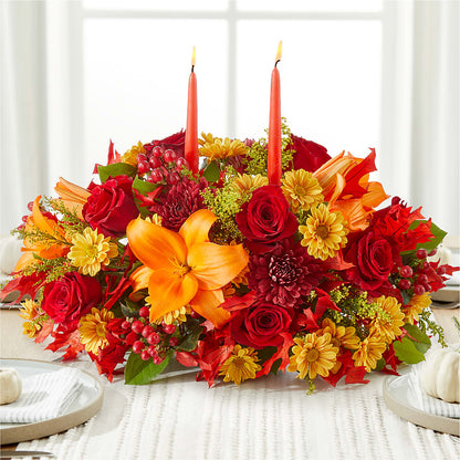 Autumn's Embrace Centerpiece – ENCHANTED FLORIST & GREENHOUSE LTD, Maspeth NY