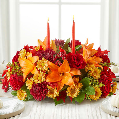 Autumn's Embrace Centerpiece – ENCHANTED FLORIST & GREENHOUSE LTD, Maspeth NY