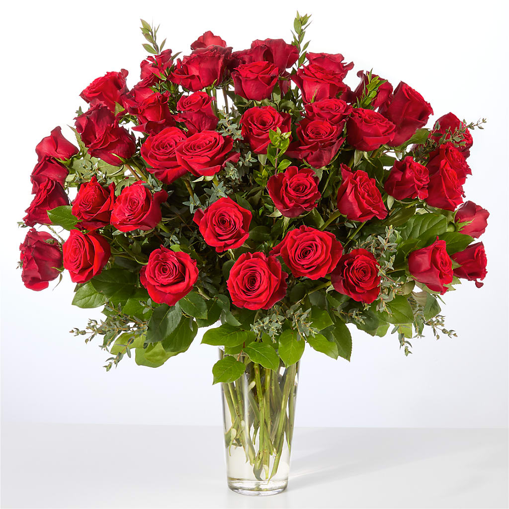 Forever Yours Fifty Stem Red Rose Bouquet – ENCHANTED FLORIST & GREENHOUSE LTD, Maspeth NY