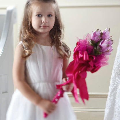 Sparkle Pink Flower Girl Bouquet – ENCHANTED FLORIST & GREENHOUSE LTD, Maspeth NY