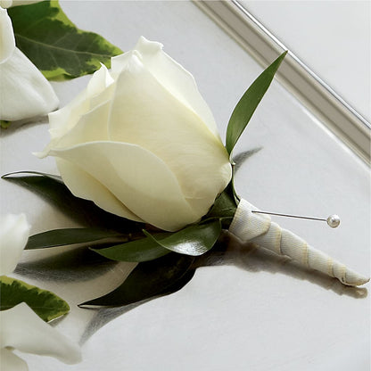 White Rose Boutonniere – ENCHANTED FLORIST & GREENHOUSE LTD, Maspeth NY