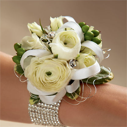 White Wedding Corsage – ENCHANTED FLORIST & GREENHOUSE LTD, Maspeth NY
